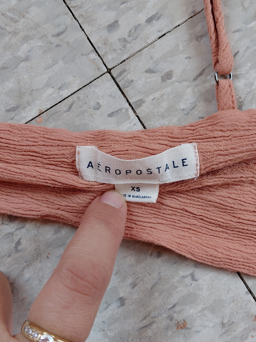 Aeropostale Crocheted Bralette in Peach Or Dusty Pink Size XS Crop Top . - Picture 9 of 12